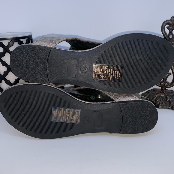 PEWTER silver gladiator ankle high bootie sandals New in box NIB 7 7.5 8.5 9 - Picture 7 of 8